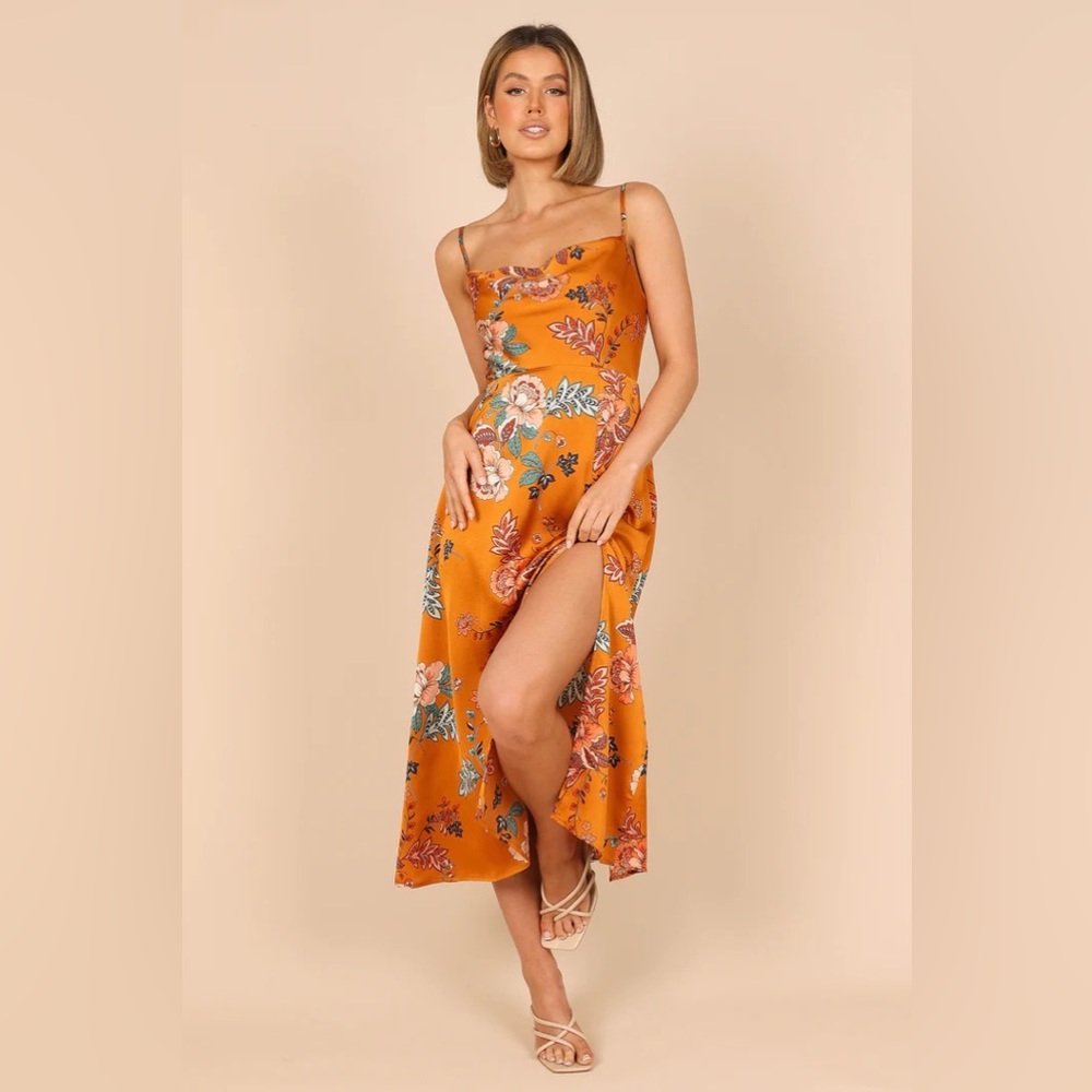Petal & Pup ALEJANDRA COWL NECK MIDI DRESS